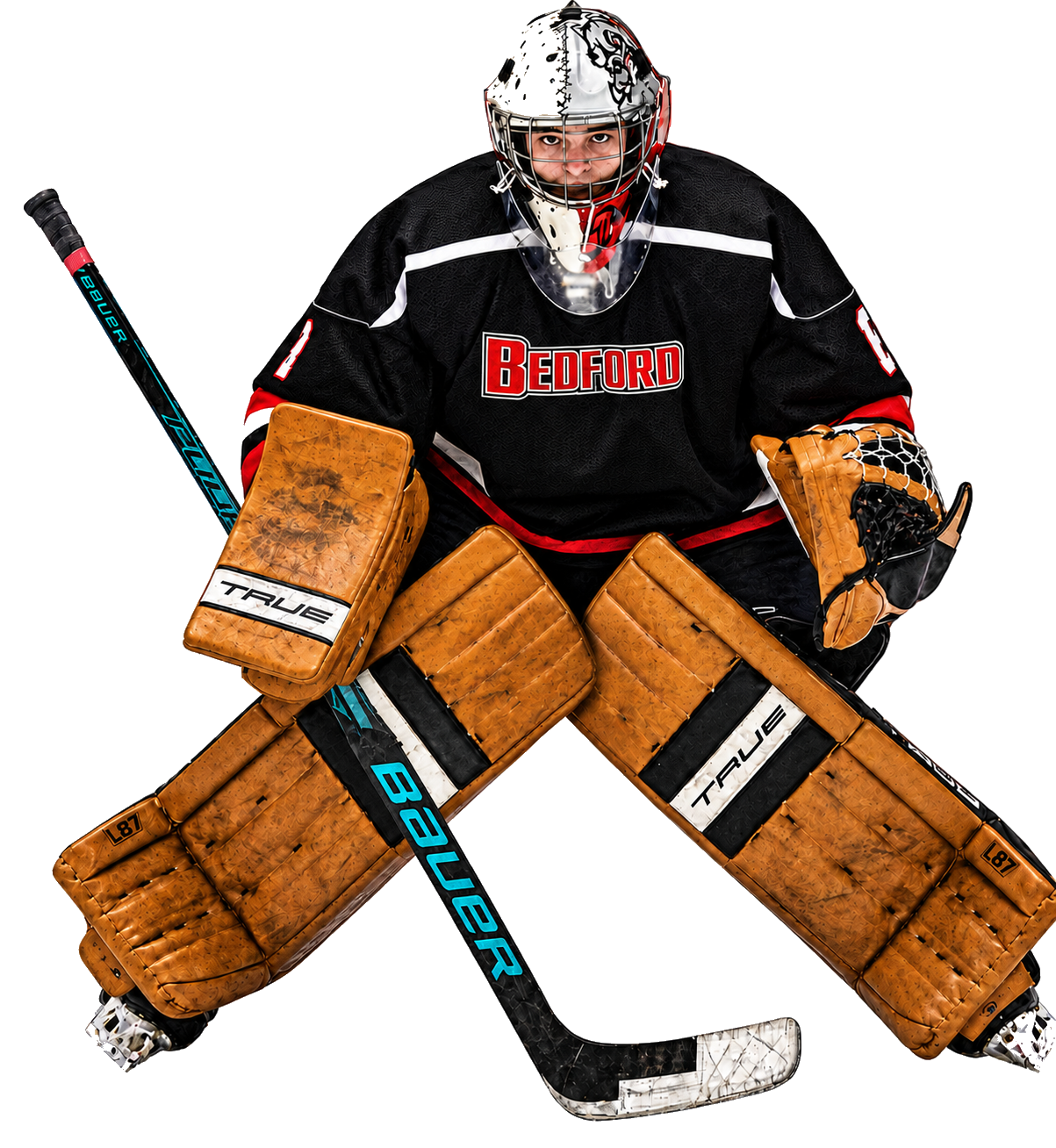 Savo Ftorek in his Bedford goalie gear